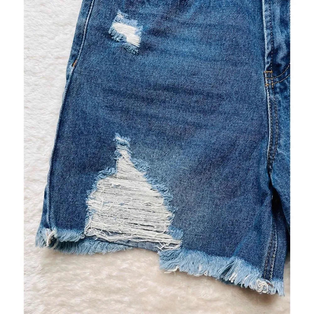 NWT superdown Lennon Distressed Mid Short in Dark Blue, Size 27